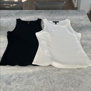 Women's Black and White L WBHM ribbed tanks come together